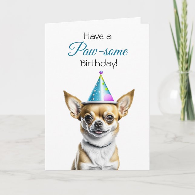Niedlich Chihuahua Puns Birthday Karte (Vorderseite)