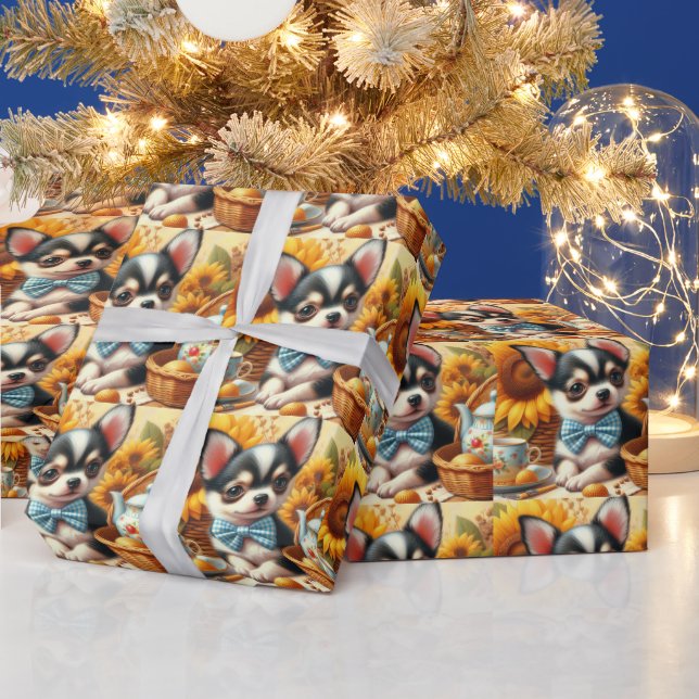 Niedlich Chihuahua Puppy Geschenkpapier (Feiertage)