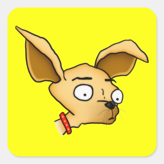Niedlich Chihuahua Quadratischer Aufkleber (Vorderseite)