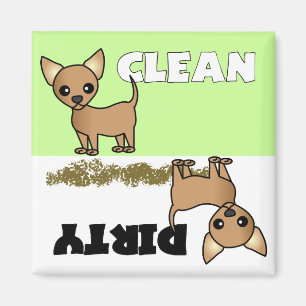 Niedlich Chihuahua Sauberkeit / Geschirrspülmasch Magnet