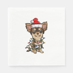 Niedlich Chihuahua Weihnachtsbaum Lichter Xmas Do Serviette