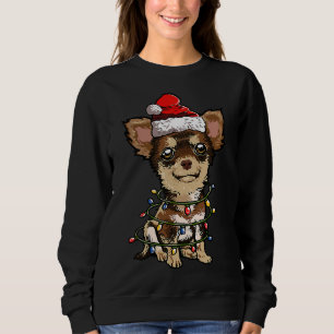 Niedlich Chihuahua Weihnachtsbaum Lichter Xmas Do Sweatshirt
