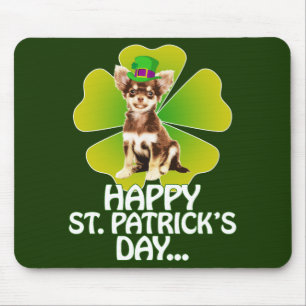 Niedlich Chihuahua Welppy Hat St. Patrick Day Mousepad