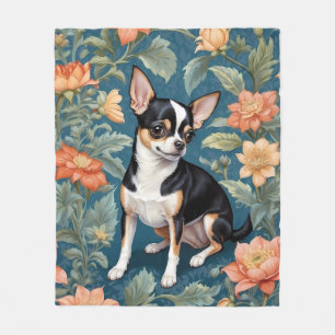 Niedlich Chihuahua William Morris Inspirierte Flor Fleecedecke