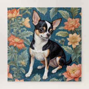 Niedlich Chihuahua William Morris Inspirierte Flor Puzzle