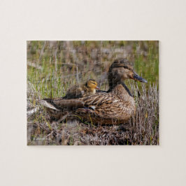 Niedlich Chillin' Mallard Mama Duck & Baby Ducklin Puzzle