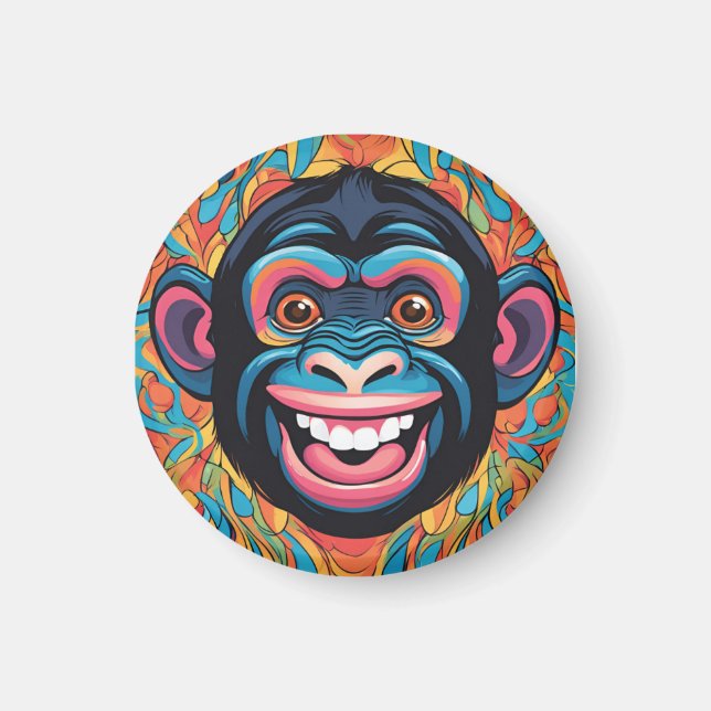 Niedlich Chimpanzee Laughs Magnet (Vorne)