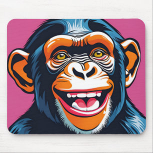 Niedlich Chimpanzee Laughs Mousepad