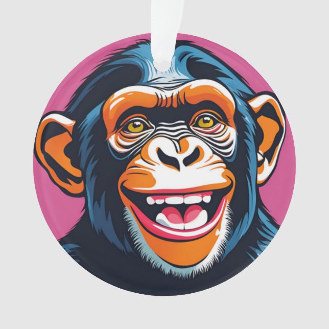 Niedlich Chimpanzee Laughs Ornament (Vorderseite)