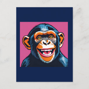 Niedlich Chimpanzee Laughs Postkarte
