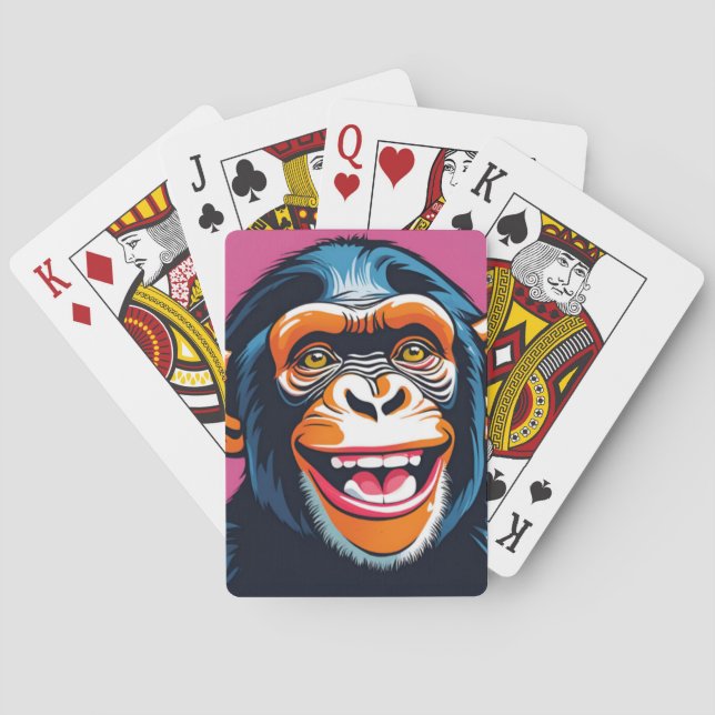Niedlich Chimpanzee Laughs Spielkarten (Rückseite)