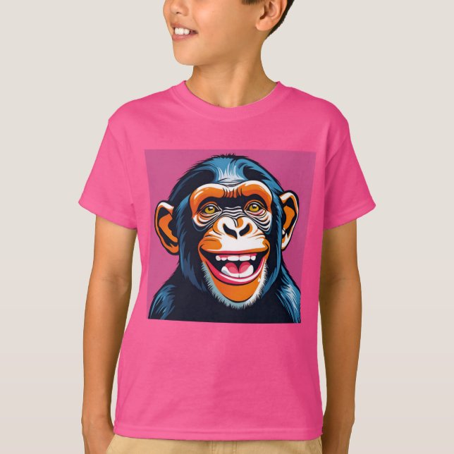 Niedlich Chimpanzee Laughs T-Shirt (Vorderseite)