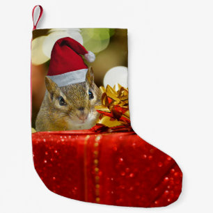 Niedlich Chipmunk Frohe Weihnachten Kleiner Weihnachtsstrumpf