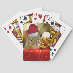 Niedlich Chipmunk Frohe Weihnachten Spielkarten