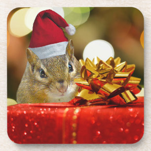 Niedlich Chipmunk Frohe Weihnachten Untersetzer