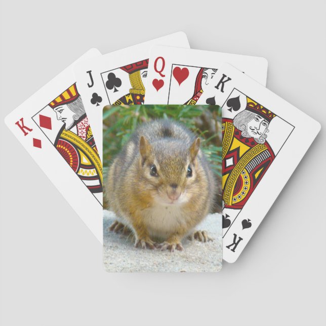 Niedlich Chipmunk hat sein Auge auf dich Spielkarten (Rückseite)