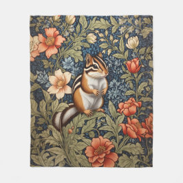 Niedlich Chipmunk William Morris Inspirierte flora Fleecedecke