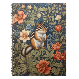 Niedlich Chipmunk William Morris Inspirierte flora Notizblock