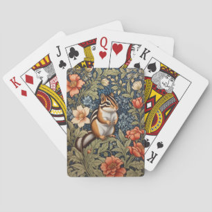 Niedlich Chipmunk William Morris Inspirierte flora Spielkarten