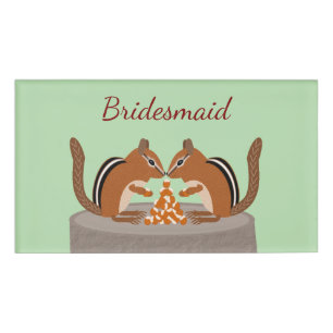 Niedlich Chipmunks Hochzeit im Herbst Custom Bride Namenschild