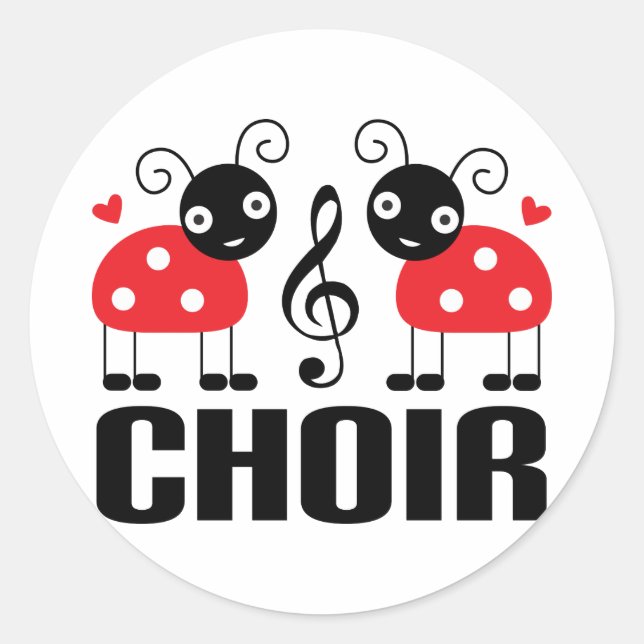 Niedlich Choir Red Ladybugs Runder Aufkleber (Vorderseite)