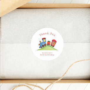 Niedlich Choo Choo Train Boy Geburtstag Vielen Dan Runder Aufkleber