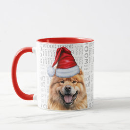 Niedlich Chow Chow Dog Santa Woof Weihnachten Tasse