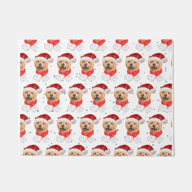 Niedlich Chow Chow Dog Weihnachtsmuster Fußmatte (Vorderseite)