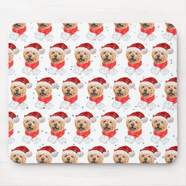 Niedlich Chow Chow Dog Weihnachtsmuster Mousepad (Vorne)