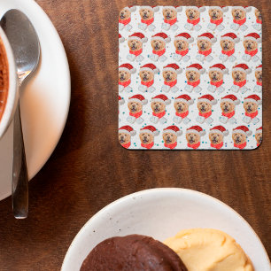 Niedlich Chow Chow Dog Weihnachtsmuster Rechteckiger Pappuntersetzer