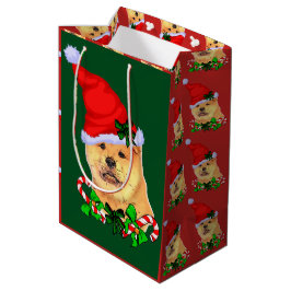 Niedlich Chow Chow Weihnachten froh Mittlere Geschenktüte