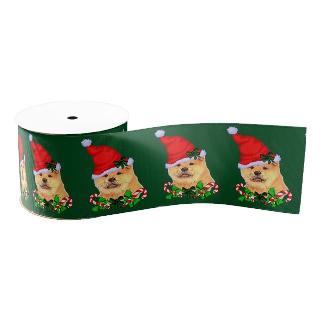 Niedlich Chow Chow Weihnachten Ripsband (Spule)