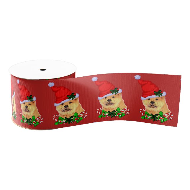 Niedlich Chow Chow Weihnachten Ripsband (Spule)