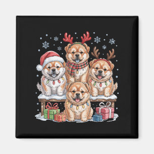 Niedlich Chow Chow Weihnachten Welpen Hunde Liebha Magnet