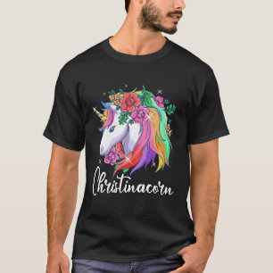 Niedlich Christinacorn Personalisierter Name Unico T-Shirt
