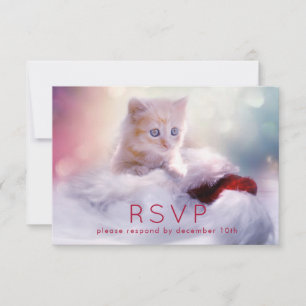 Niedlich Christmas Kitten UAWG RSVP Karte