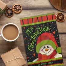 Niedlich Christmastime Snowman Red Green Personali
