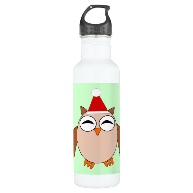 Niedlich Chritsmas Owl Trinkflasche (Vorderseite)