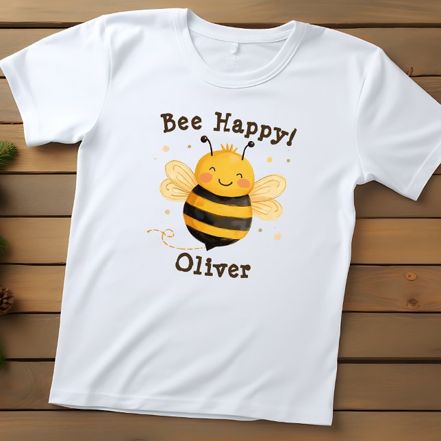 Niedlich Chubby Bumblebee "Bee Happy" Kleinkind T-shirt (Von Creator hochgeladen)