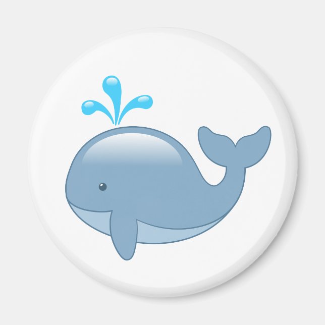Niedlich Chubby Cartoon Whale Magnet (Vorne)