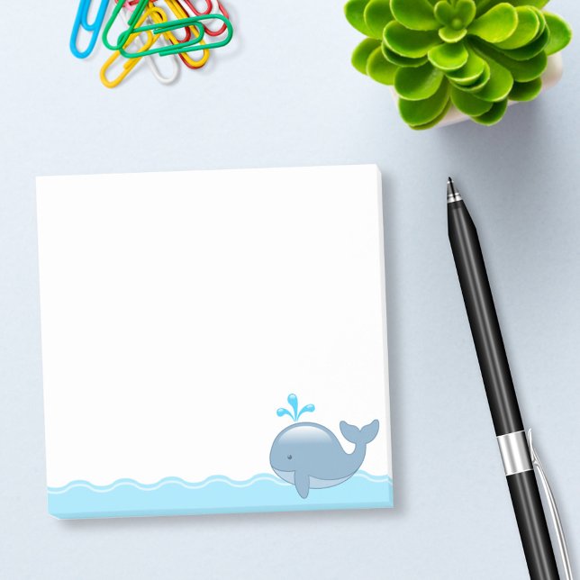 Niedlich Chubby Cartoon Whale Post-it Klebezettel (Von Creator hochgeladen)
