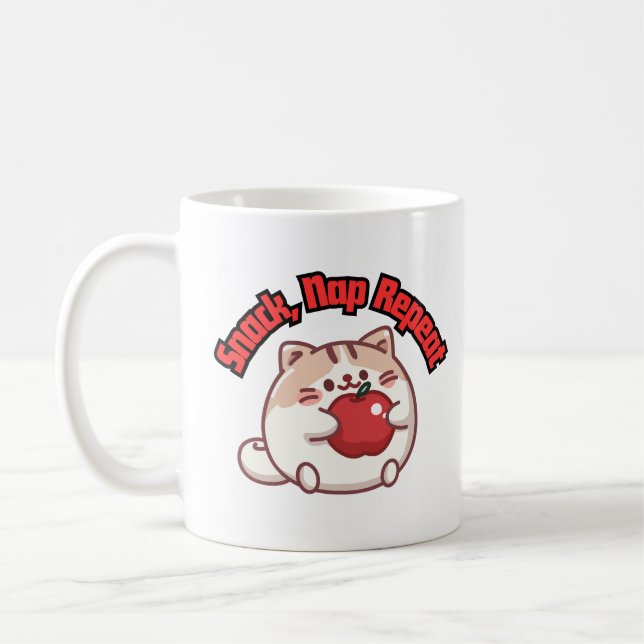 Niedlich Chubby Cat kawaii Design Tasse (Links)