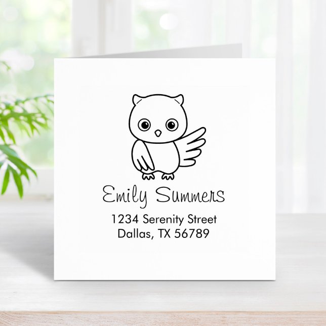 Niedlich Chubby Owl Adresse Gummistempel (Von Creator hochgeladen)