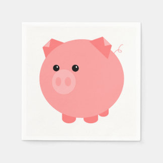 Niedlich Chubby Pig Party Napkins Serviette