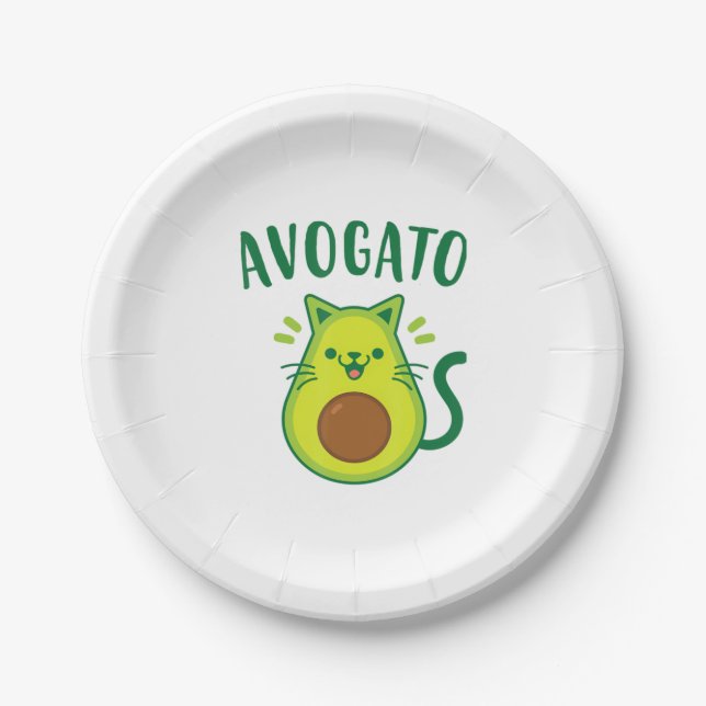 Niedlich Cinco de Mayo Avogato Avocado Cat Funny A Pappteller (Vorderseite)