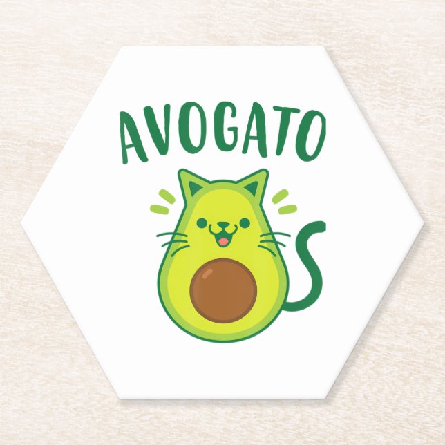 Niedlich Cinco de Mayo Avogato Avocado Cat Funny A Untersetzer (Vorderseite)