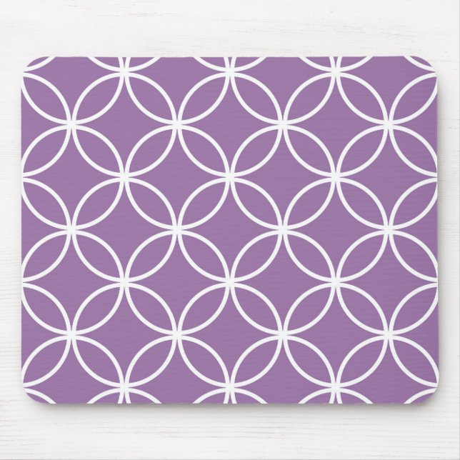 Niedlich Circles Geometric Pattern Lavendel Lila Mousepad (Vorne)