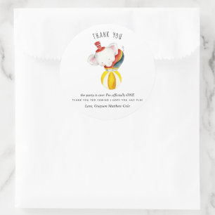 Niedlich Circus Elephant Gastgeschenk Vielen Dank Runder Aufkleber