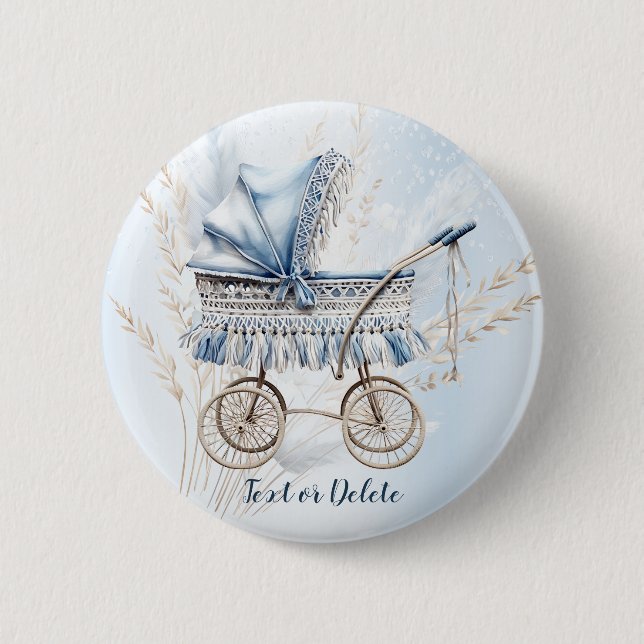 Niedlich Classic Baby Stroller Blume Schöne Blüte Button (Vorderseite)