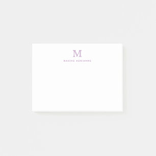 Niedlich Classic Modern Simple Lila Monogram Initi Post-it Klebezettel